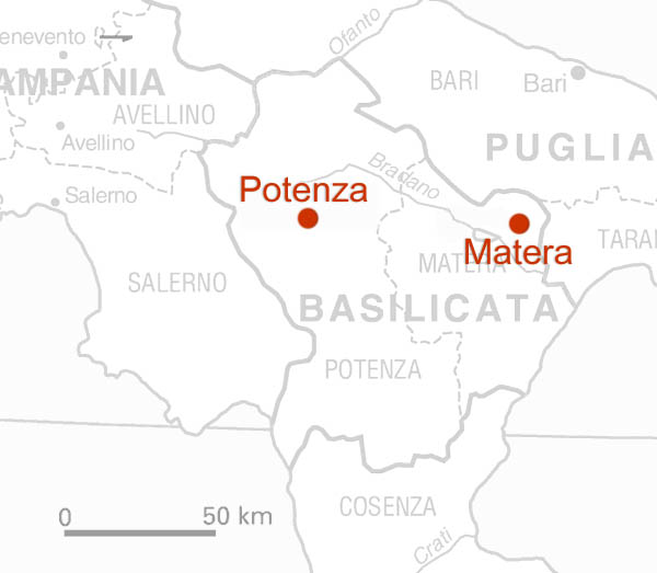 map of Basilicata